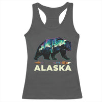 Alaska Racerback Tank Top Alaskan Night Sky Northern Lights Aurora Bear - Wonder Print Shop