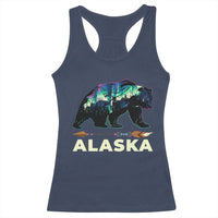 Alaska Racerback Tank Top Alaskan Night Sky Northern Lights Aurora Bear - Wonder Print Shop
