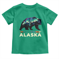 Alaska Toddler T Shirt Alaskan Night Sky Northern Lights Aurora Bear - Wonder Print Shop