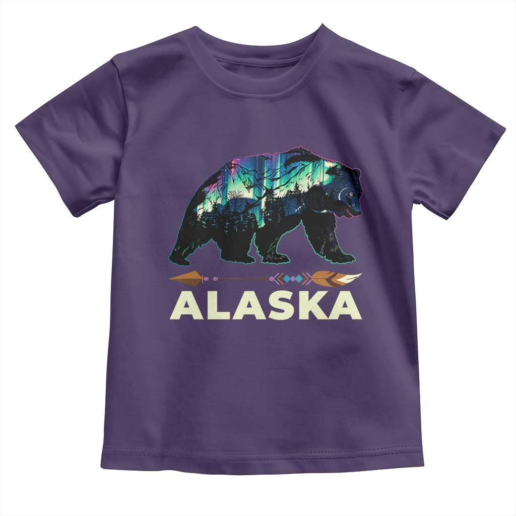 Alaska Toddler T Shirt Alaskan Night Sky Northern Lights Aurora Bear - Wonder Print Shop