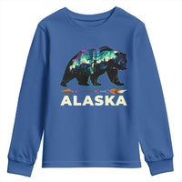 Alaska Youth Sweatshirt Alaskan Night Sky Northern Lights Aurora Bear - Wonder Print Shop