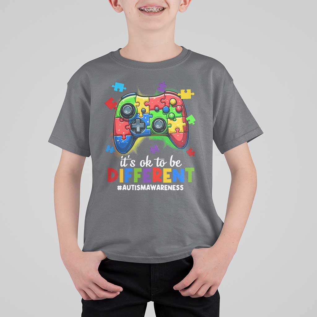 Video Game Autism Awareness T Shirt For Kid It's Ok To Be Different Kids