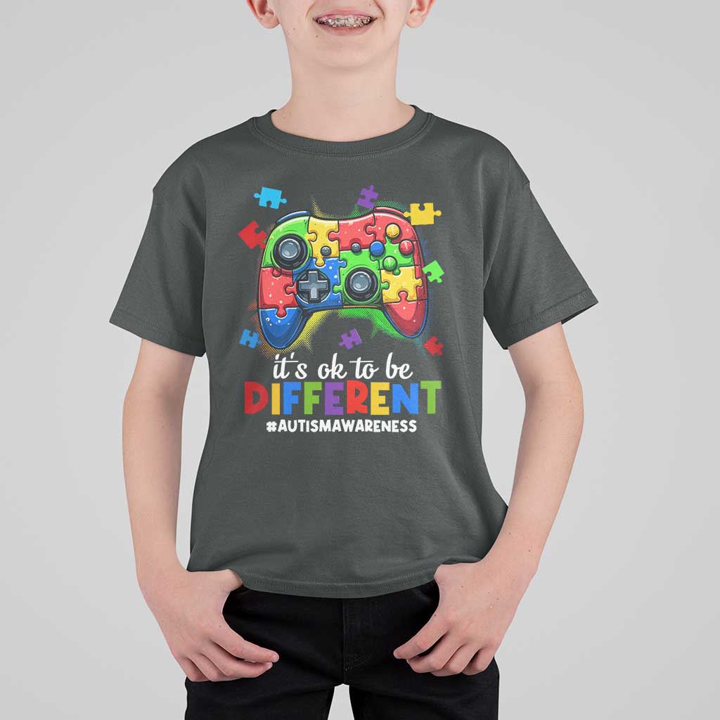 Video Game Autism Awareness T Shirt For Kid It's Ok To Be Different Kids