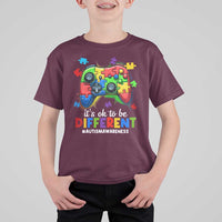 Video Game Autism Awareness T Shirt For Kid It's Ok To Be Different Kids