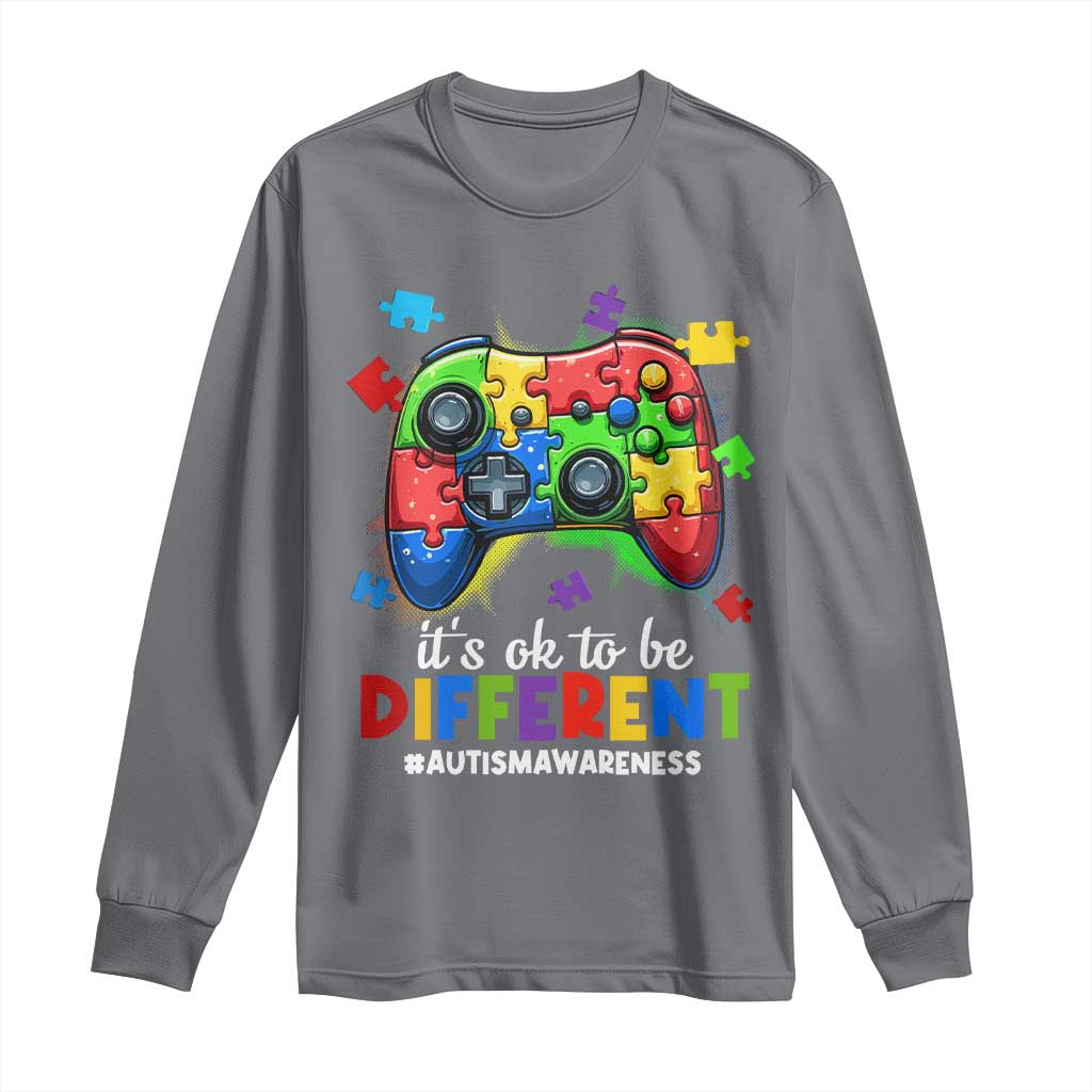 Video Game Autism Awareness Long Sleeve Shirt It's Ok To Be Different Kids