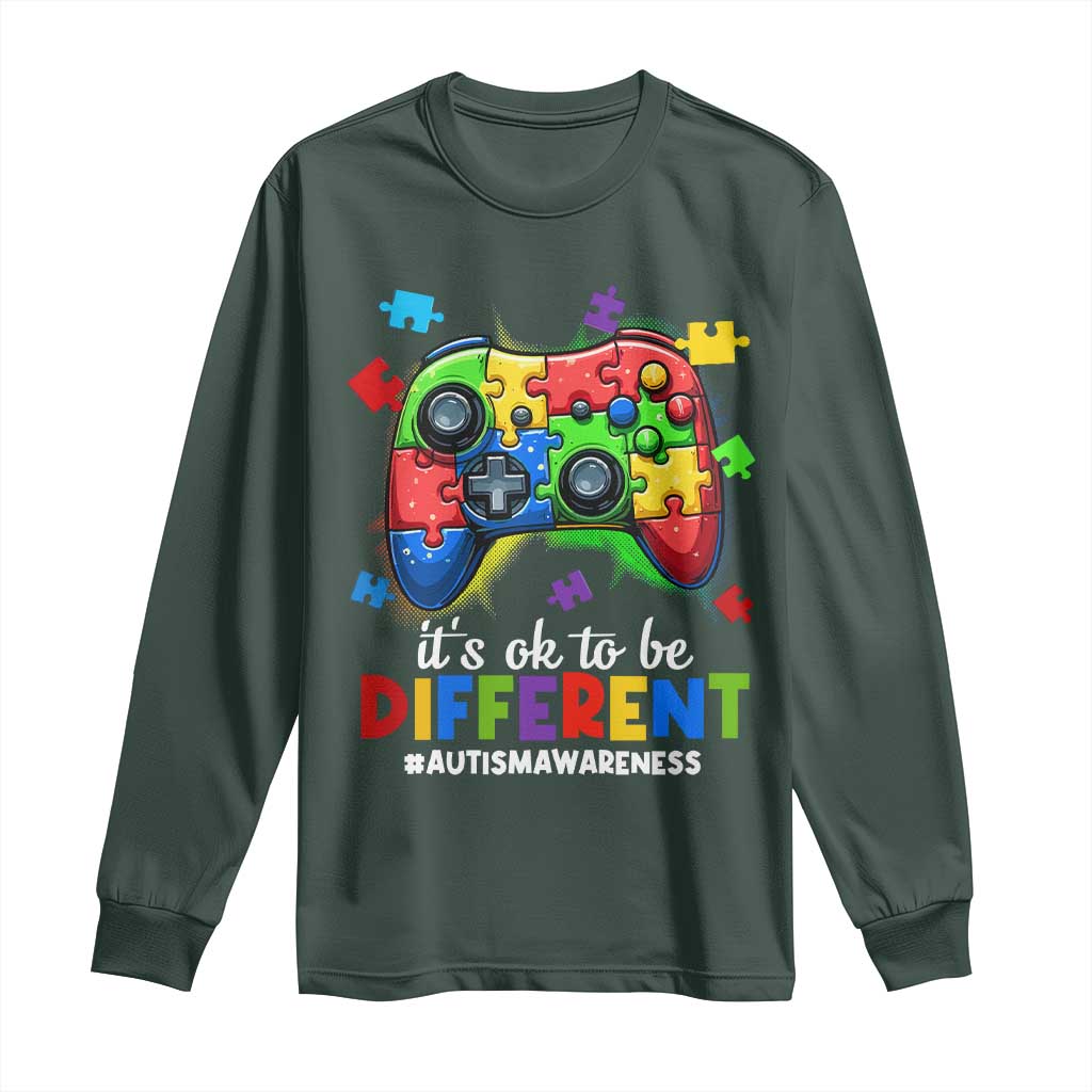 Video Game Autism Awareness Long Sleeve Shirt It's Ok To Be Different Kids