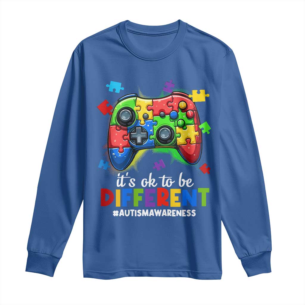 Video Game Autism Awareness Long Sleeve Shirt It's Ok To Be Different Kids
