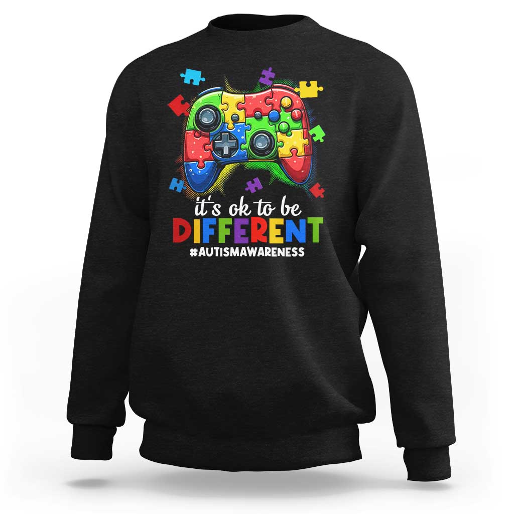 Video Game Autism Awareness Sweatshirt It's Ok To Be Different Kids