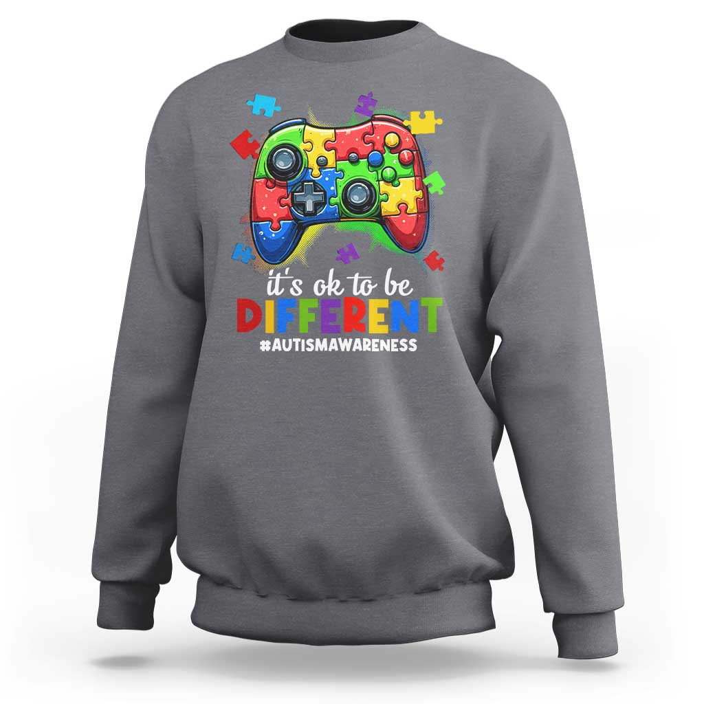 Video Game Autism Awareness Sweatshirt It's Ok To Be Different Kids