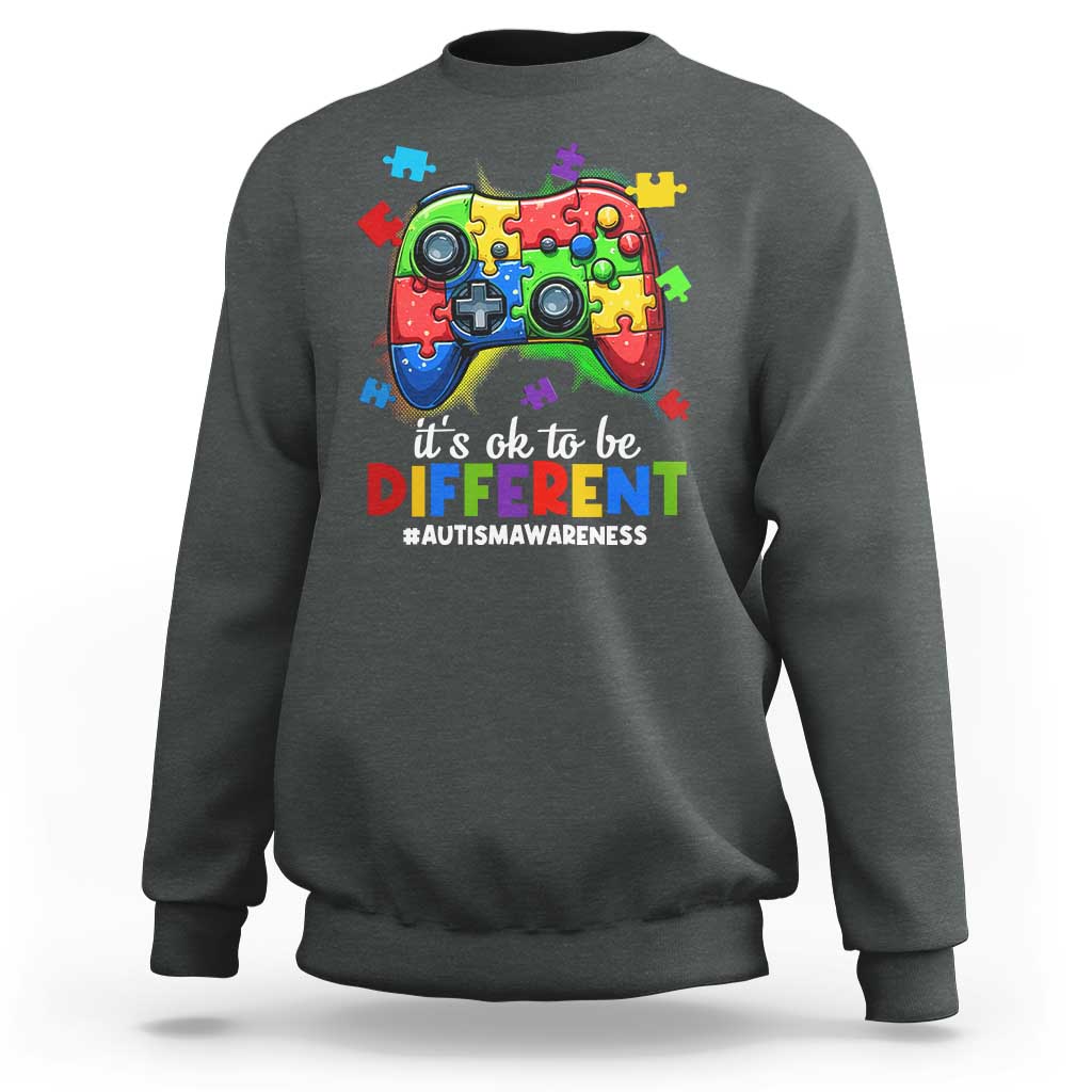 Video Game Autism Awareness Sweatshirt It's Ok To Be Different Kids