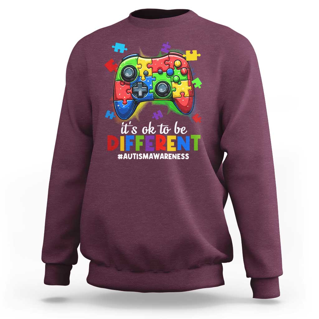 Video Game Autism Awareness Sweatshirt It's Ok To Be Different Kids