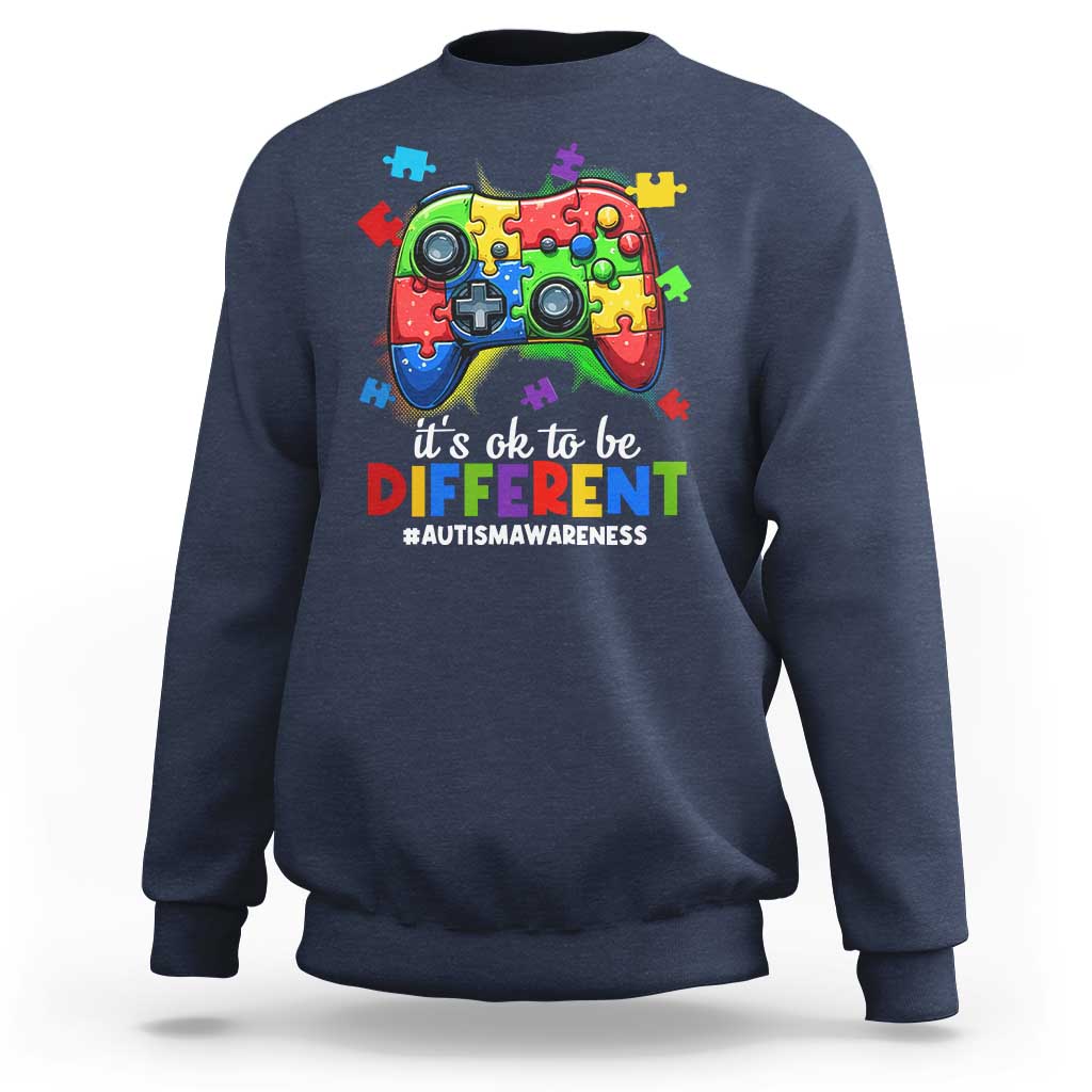 Video Game Autism Awareness Sweatshirt It's Ok To Be Different Kids
