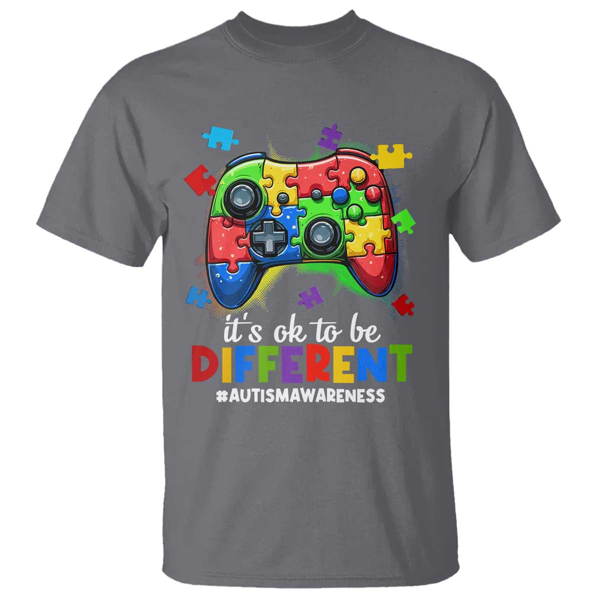 Video Game Autism Awareness T Shirt It's Ok To Be Different Kids