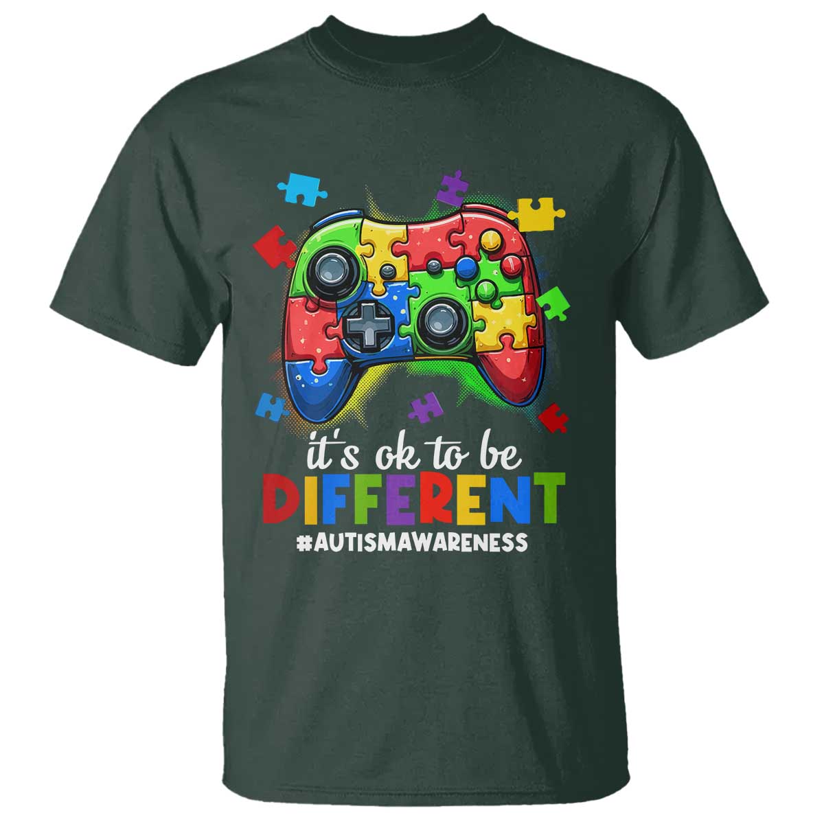 Video Game Autism Awareness T Shirt It's Ok To Be Different Kids
