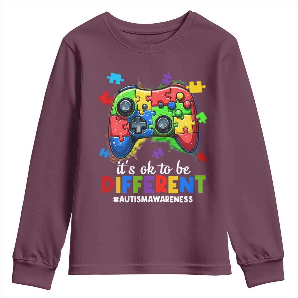 Video Game Autism Awareness Youth Sweatshirt It's Ok To Be Different Kids