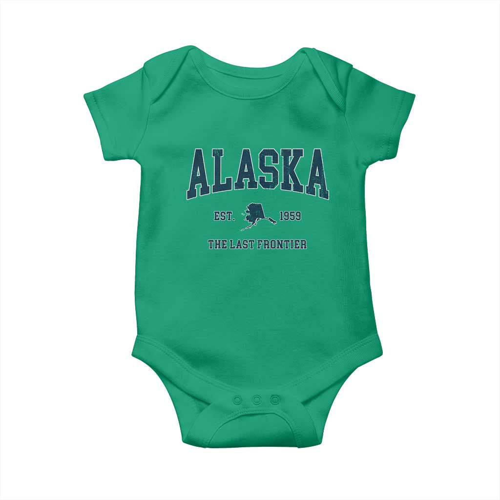 Alaska Baby Onesie Vintage Sports Design The Last Frontier Souvenirs - Wonder Print Shop