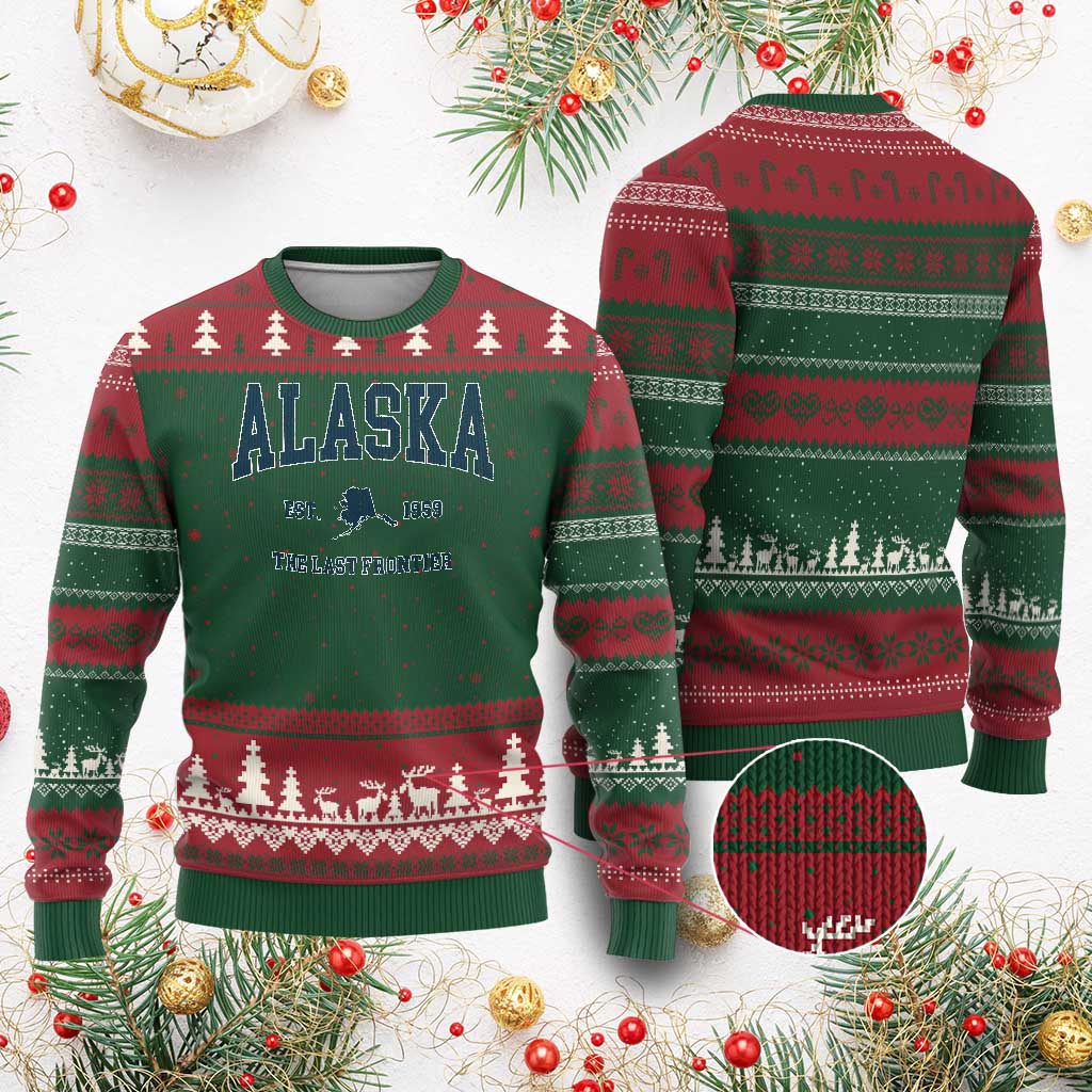 Alaska Ugly Christmas Sweater Vintage Sports Design The Last Frontier Souvenirs - Wonder Print Shop