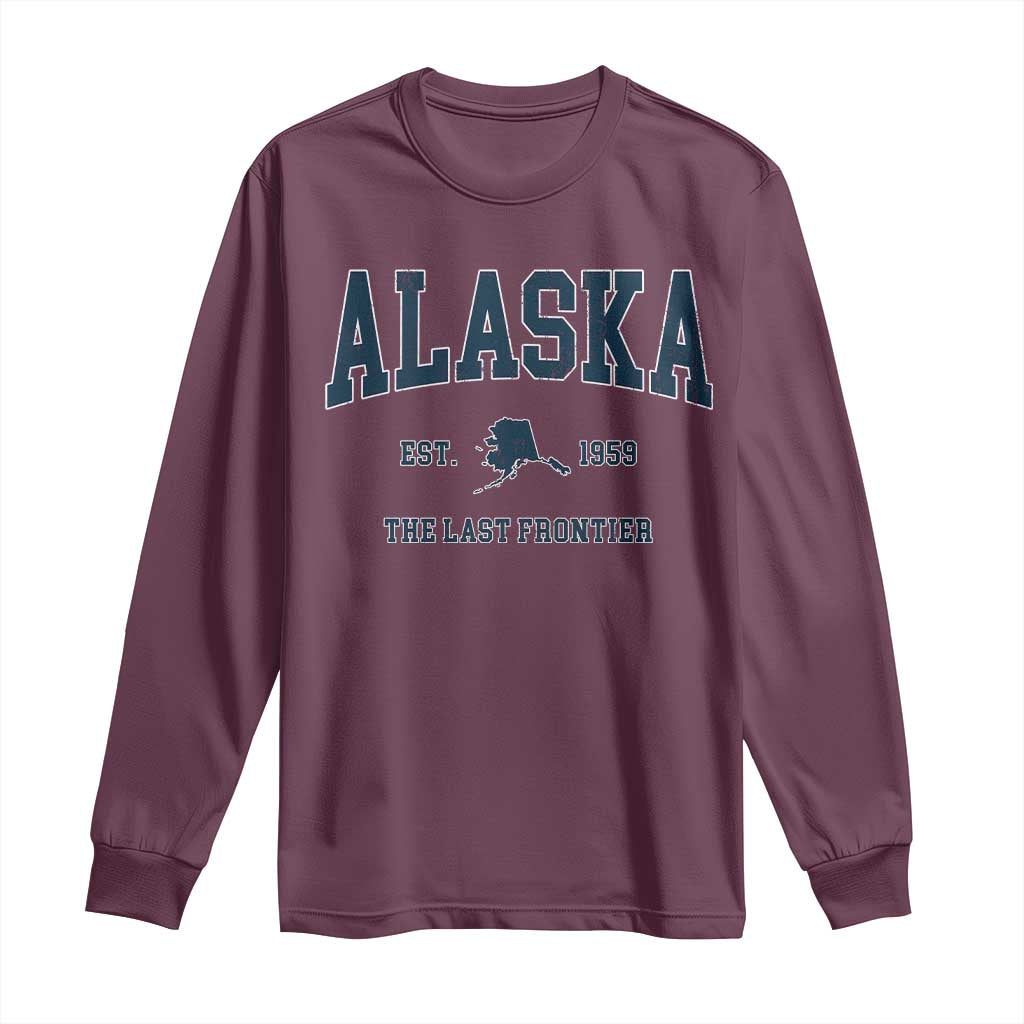 Alaska Long Sleeve Shirt Vintage Sports Design The Last Frontier Souvenirs - Wonder Print Shop