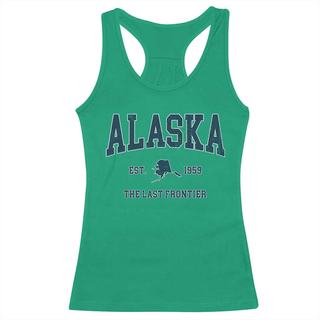 Alaska Racerback Tank Top Vintage Sports Design The Last Frontier Souvenirs - Wonder Print Shop