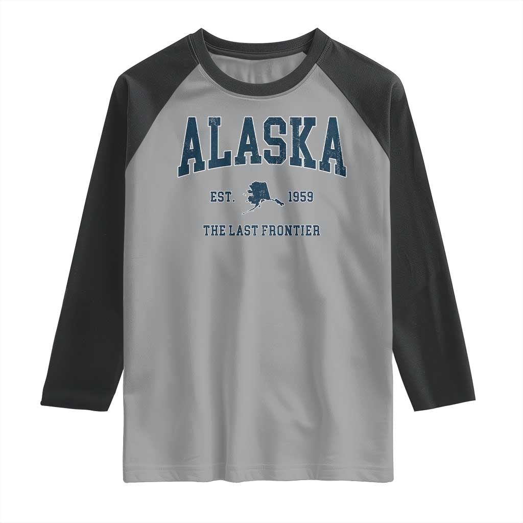 Alaska Raglan Shirt Vintage Sports Design The Last Frontier Souvenirs - Wonder Print Shop