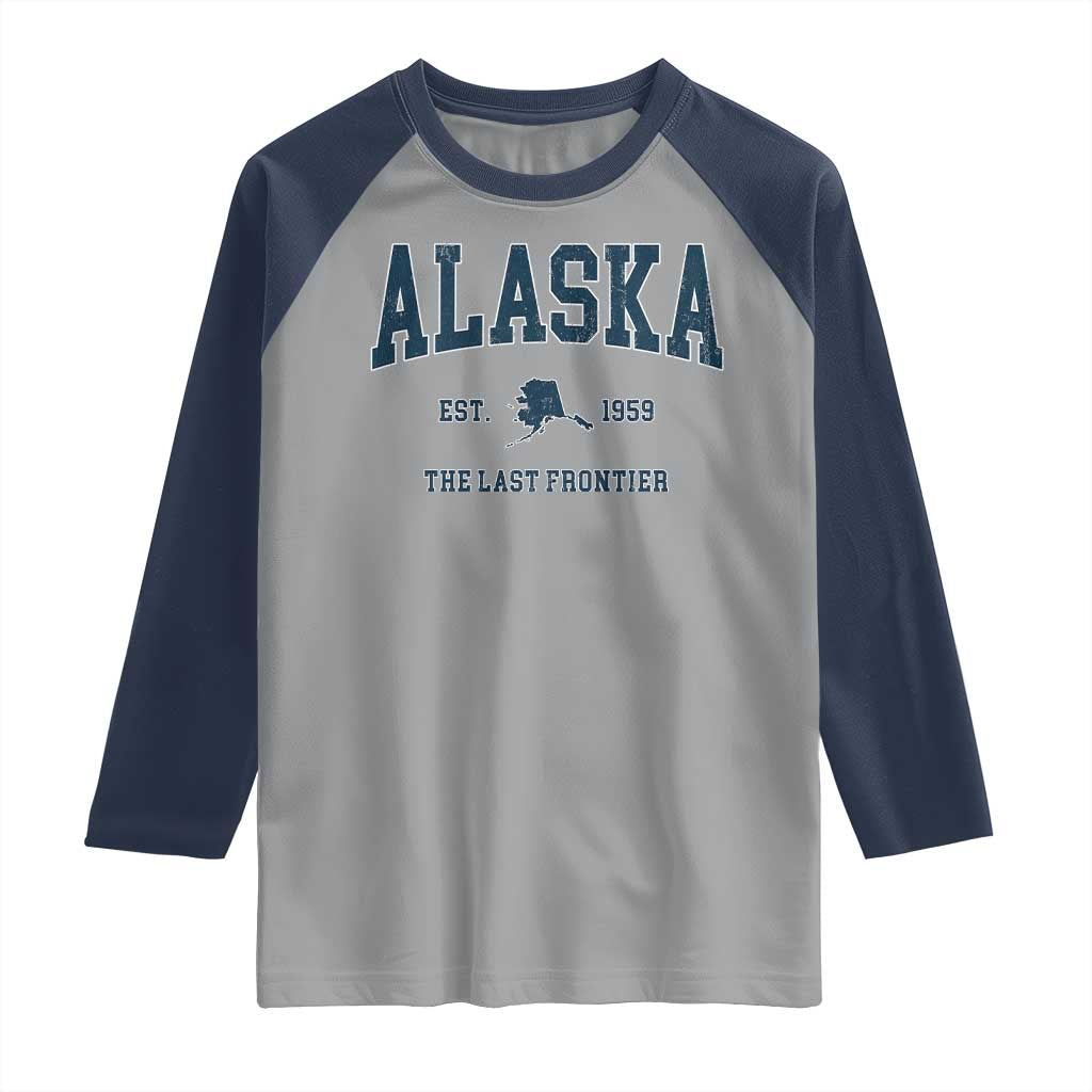 Alaska Raglan Shirt Vintage Sports Design The Last Frontier Souvenirs - Wonder Print Shop