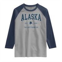 Alaska Raglan Shirt Vintage Sports Design The Last Frontier Souvenirs - Wonder Print Shop