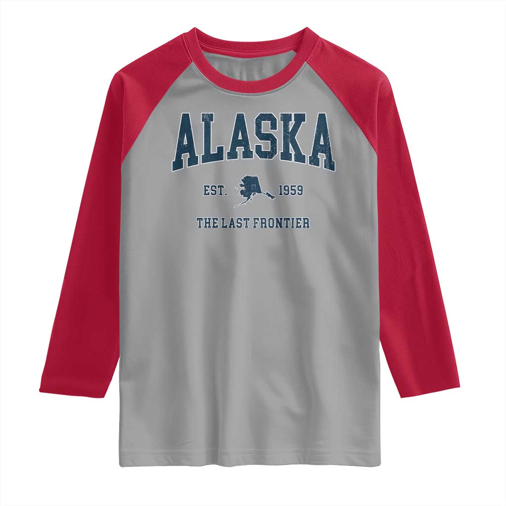 Alaska Raglan Shirt Vintage Sports Design The Last Frontier Souvenirs - Wonder Print Shop