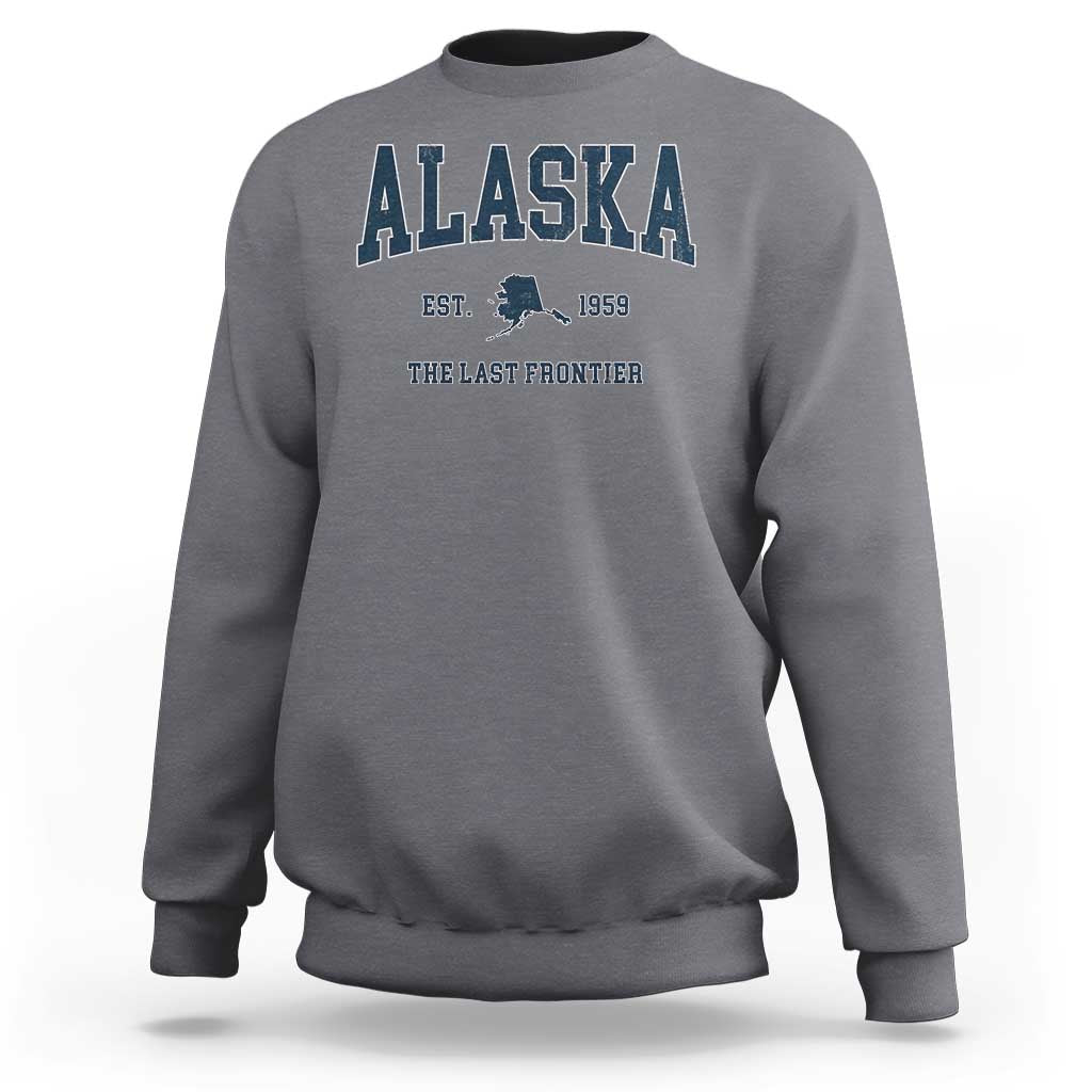 Alaska Sweatshirt Vintage Sports Design The Last Frontier Souvenirs - Wonder Print Shop