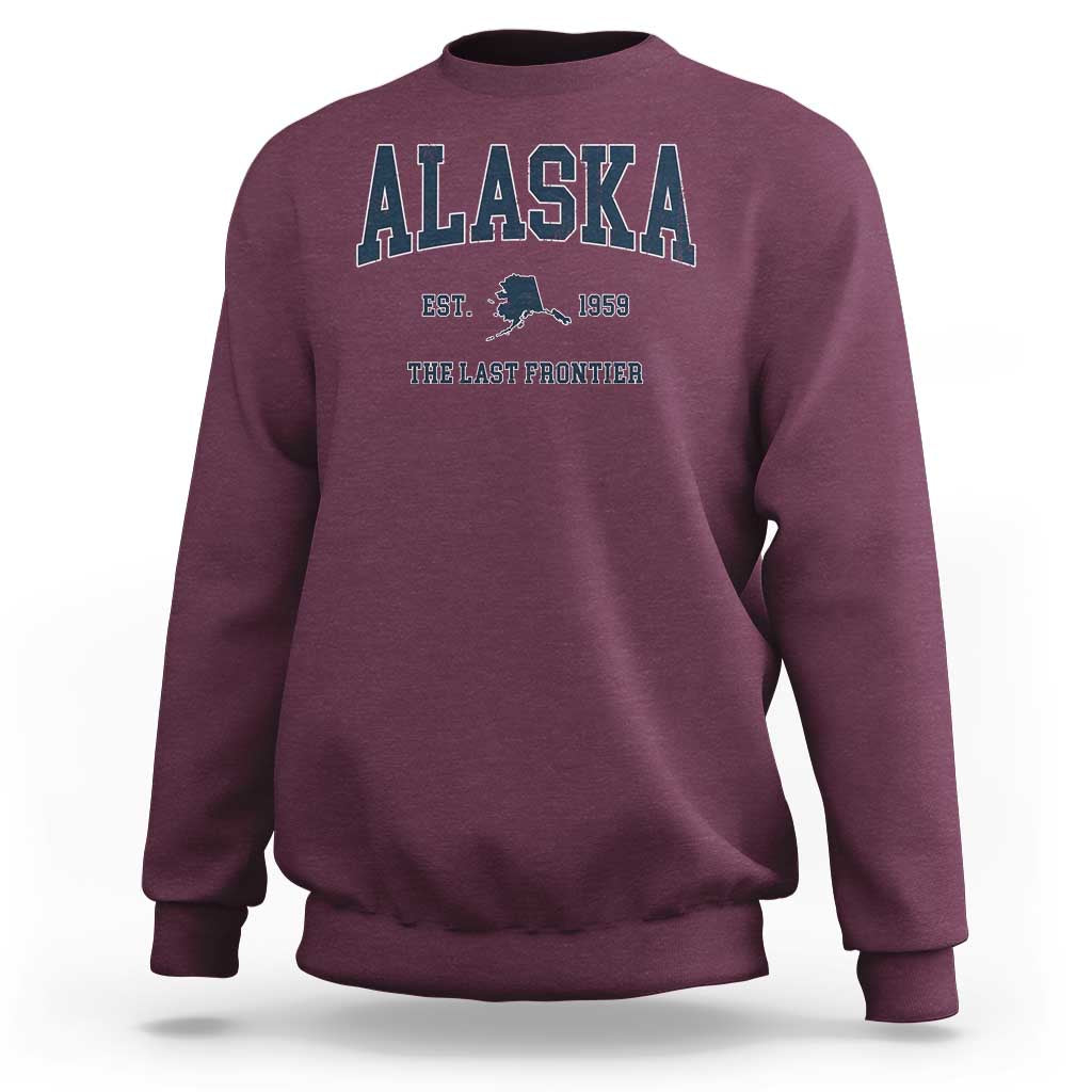 Alaska Sweatshirt Vintage Sports Design The Last Frontier Souvenirs - Wonder Print Shop