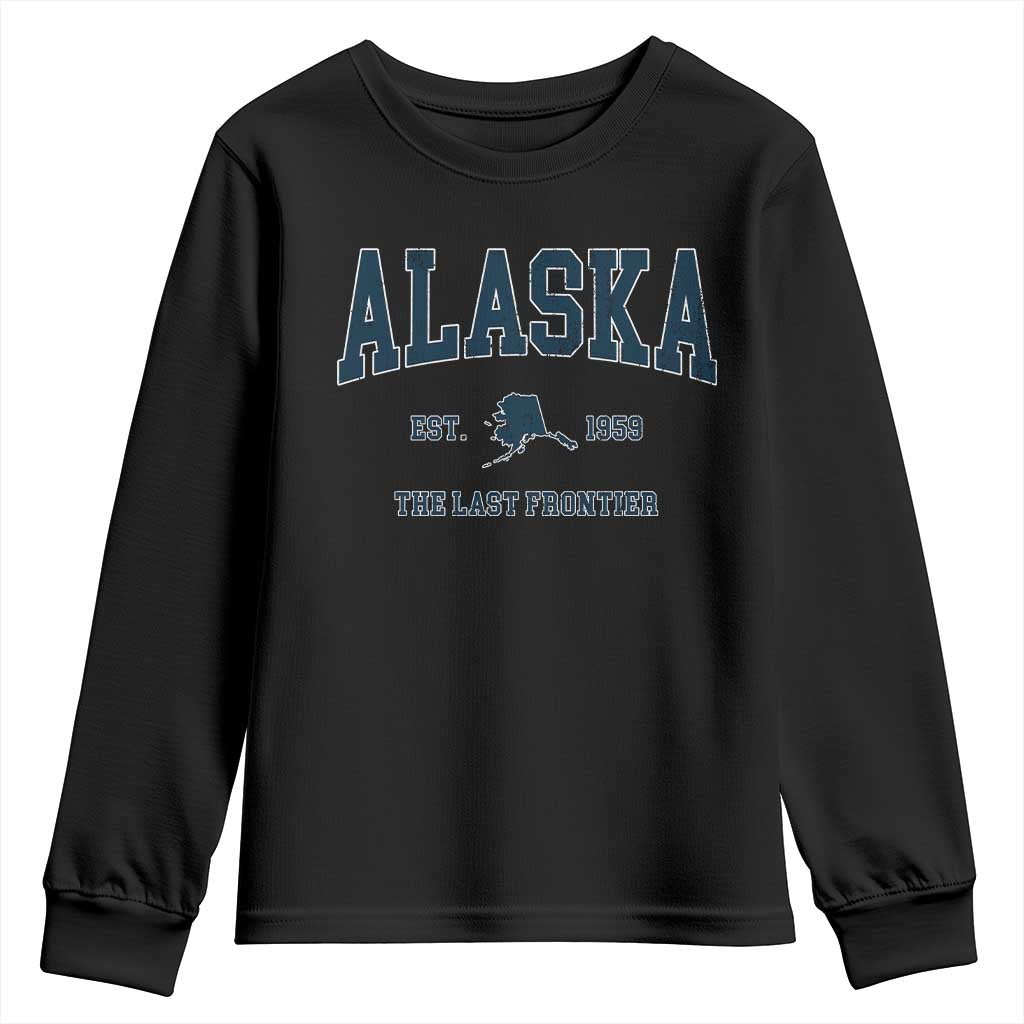 Alaska Youth Sweatshirt Vintage Sports Design The Last Frontier Souvenirs - Wonder Print Shop