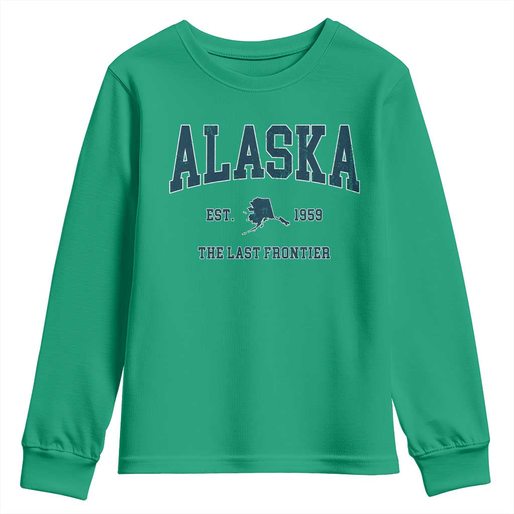 Alaska Youth Sweatshirt Vintage Sports Design The Last Frontier Souvenirs - Wonder Print Shop
