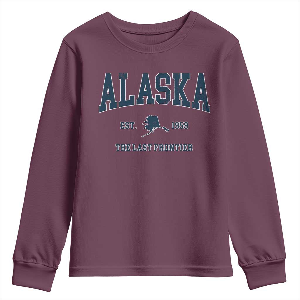 Alaska Youth Sweatshirt Vintage Sports Design The Last Frontier Souvenirs - Wonder Print Shop