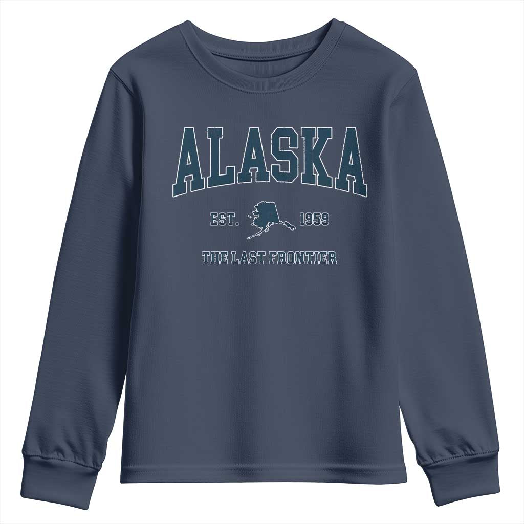 Alaska Youth Sweatshirt Vintage Sports Design The Last Frontier Souvenirs - Wonder Print Shop