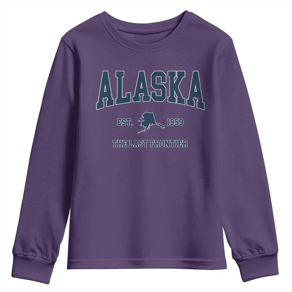 Alaska Youth Sweatshirt Vintage Sports Design The Last Frontier Souvenirs - Wonder Print Shop