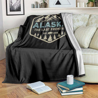 Vintage Alaska The Last Frontier Throw Blanket Retro Alaskan Bear Mountain Souvenir - Wonder Print Shop
