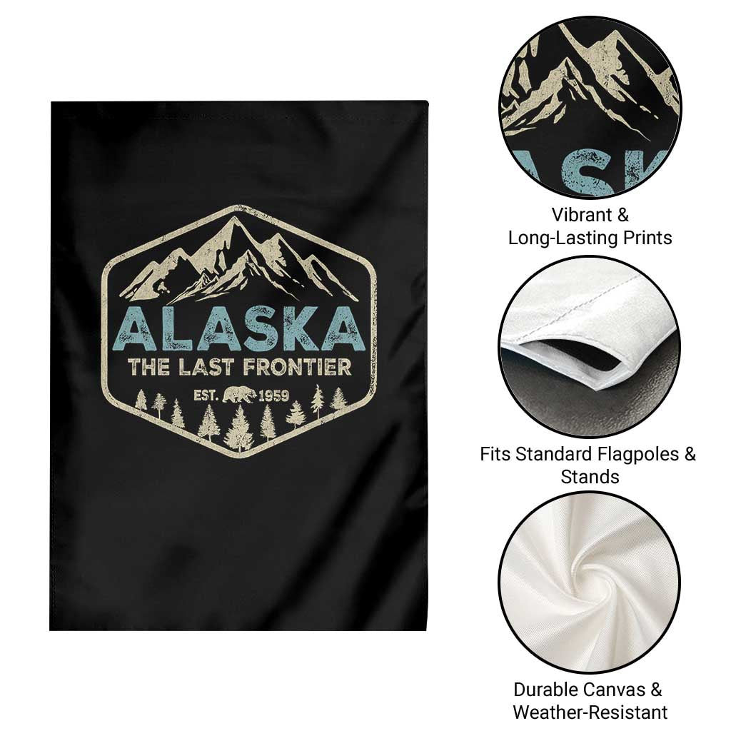 Vintage Alaska The Last Frontier Garden Flag Retro Alaskan Bear Mountain Souvenir - Wonder Print Shop