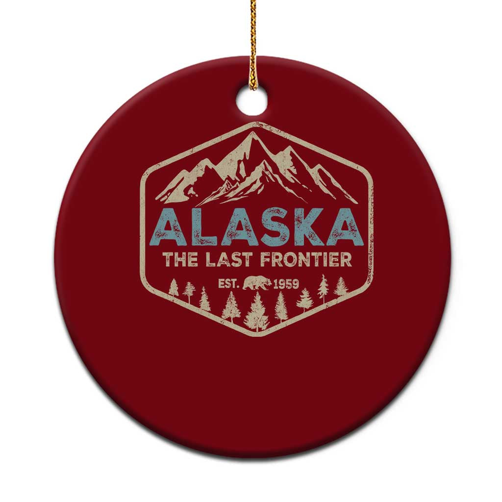 Vintage Alaska The Last Frontier Ceramic Ornament Retro Alaskan Bear Mountain Souvenir - Wonder Print Shop