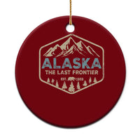 Vintage Alaska The Last Frontier Ceramic Ornament Retro Alaskan Bear Mountain Souvenir - Wonder Print Shop
