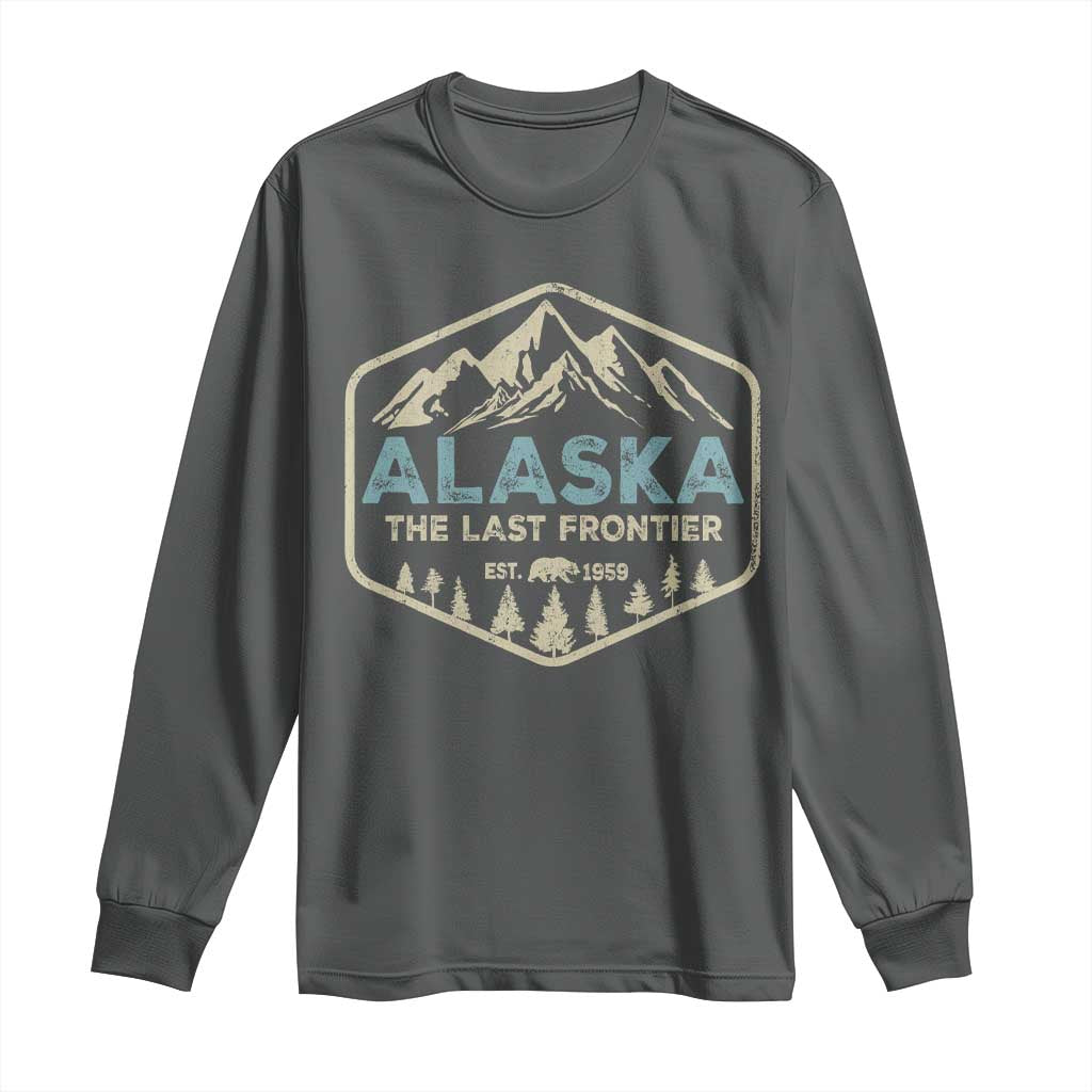 Vintage Alaska The Last Frontier Long Sleeve Shirt Retro Alaskan Bear Mountain Souvenir - Wonder Print Shop