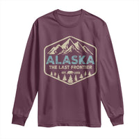 Vintage Alaska The Last Frontier Long Sleeve Shirt Retro Alaskan Bear Mountain Souvenir - Wonder Print Shop