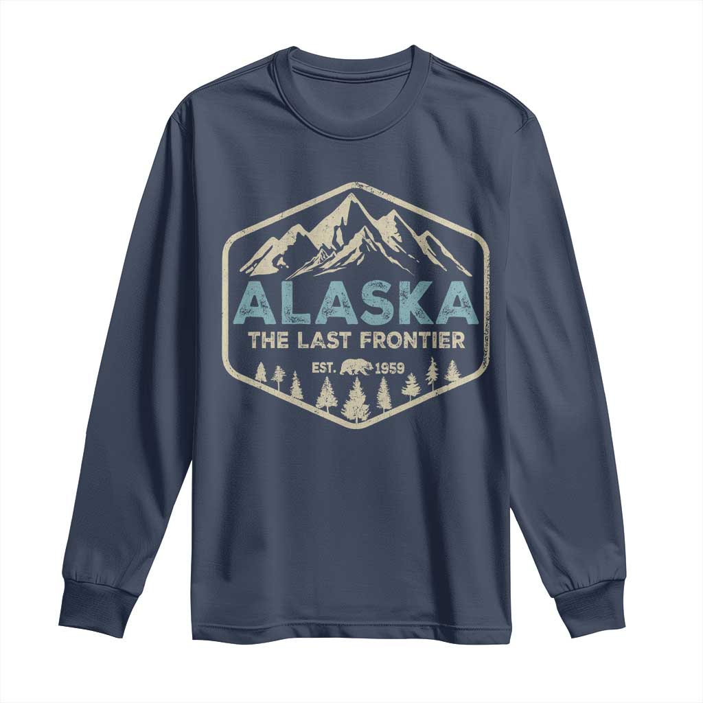 Vintage Alaska The Last Frontier Long Sleeve Shirt Retro Alaskan Bear Mountain Souvenir - Wonder Print Shop