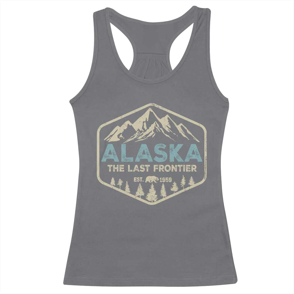 Vintage Alaska The Last Frontier Racerback Tank Top Retro Alaskan Bear Mountain Souvenir - Wonder Print Shop