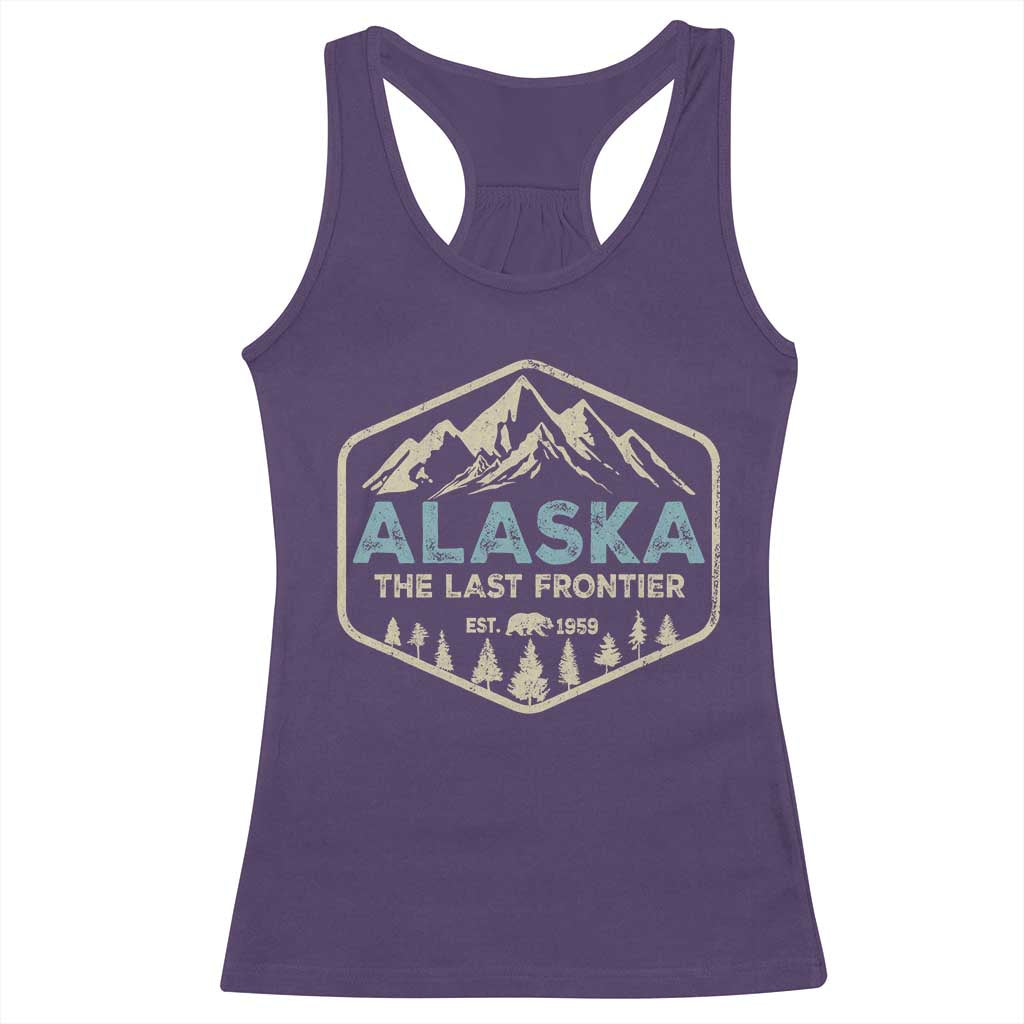 Vintage Alaska The Last Frontier Racerback Tank Top Retro Alaskan Bear Mountain Souvenir - Wonder Print Shop