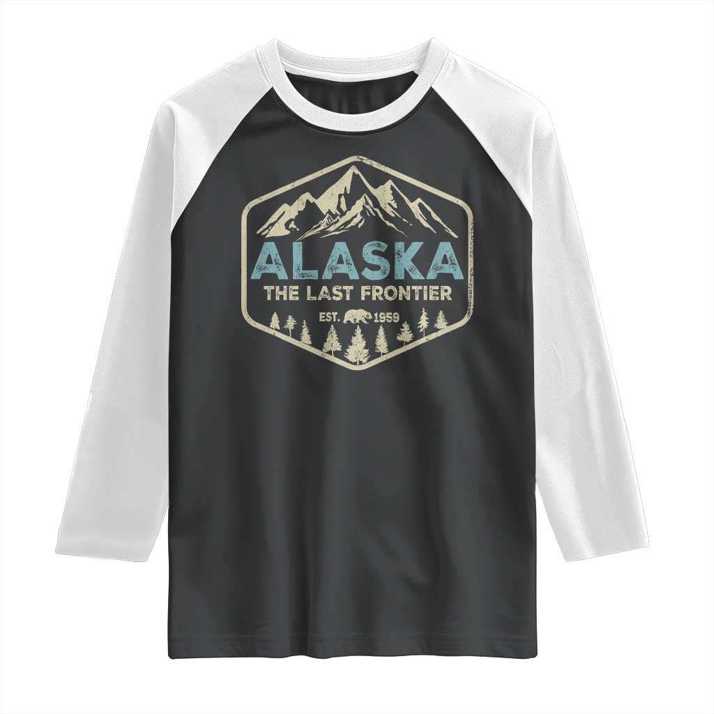 Vintage Alaska The Last Frontier Raglan Shirt Retro Alaskan Bear Mountain Souvenir - Wonder Print Shop