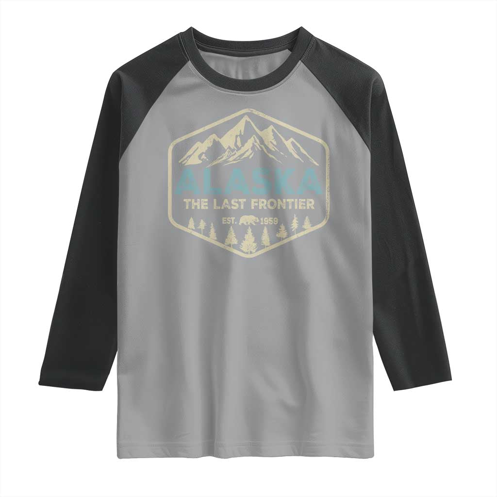 Vintage Alaska The Last Frontier Raglan Shirt Retro Alaskan Bear Mountain Souvenir - Wonder Print Shop