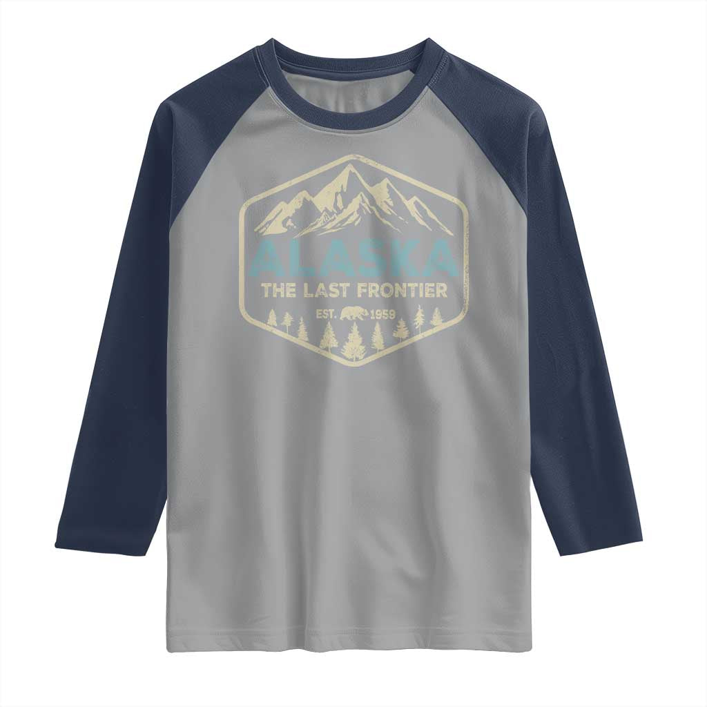 Vintage Alaska The Last Frontier Raglan Shirt Retro Alaskan Bear Mountain Souvenir - Wonder Print Shop