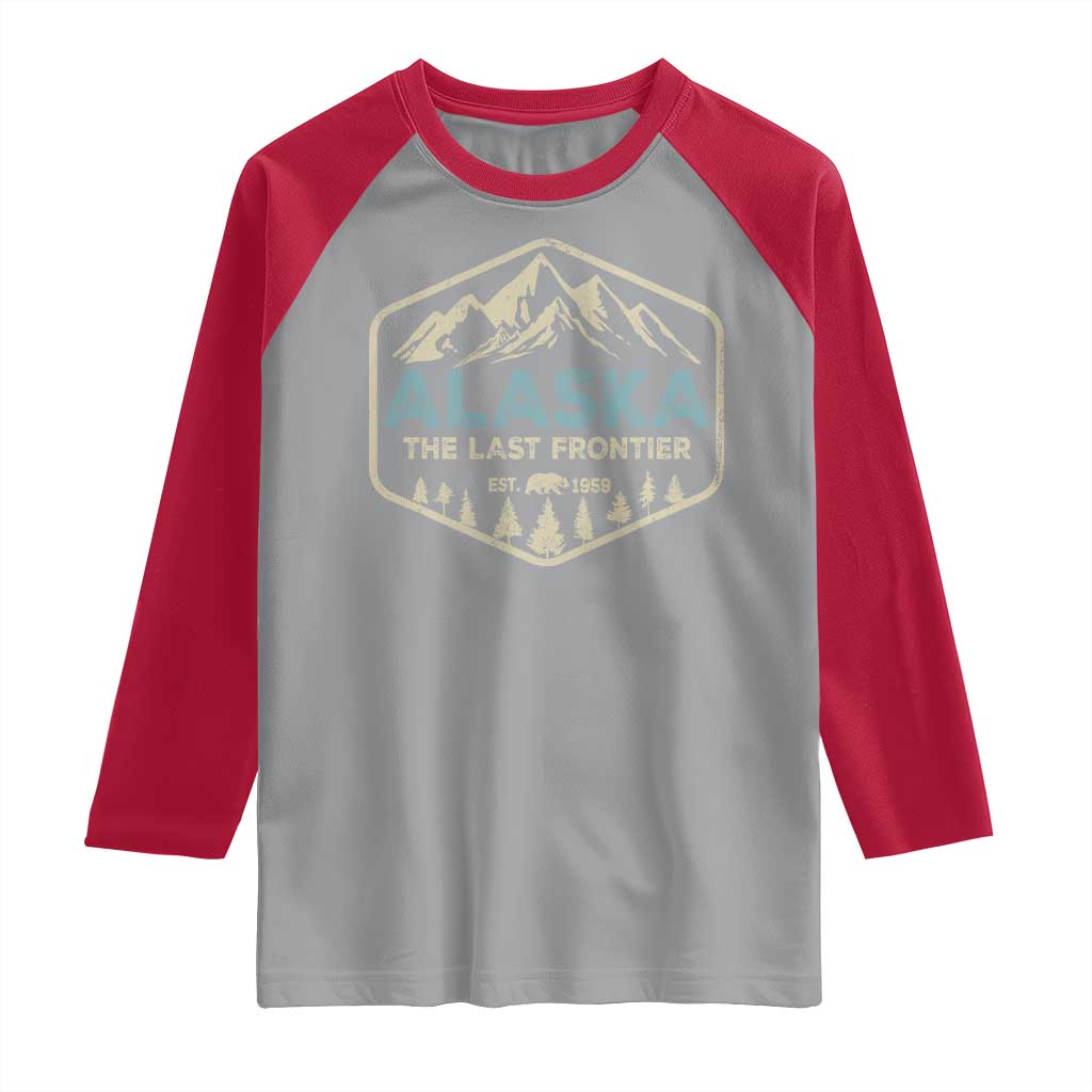 Vintage Alaska The Last Frontier Raglan Shirt Retro Alaskan Bear Mountain Souvenir - Wonder Print Shop