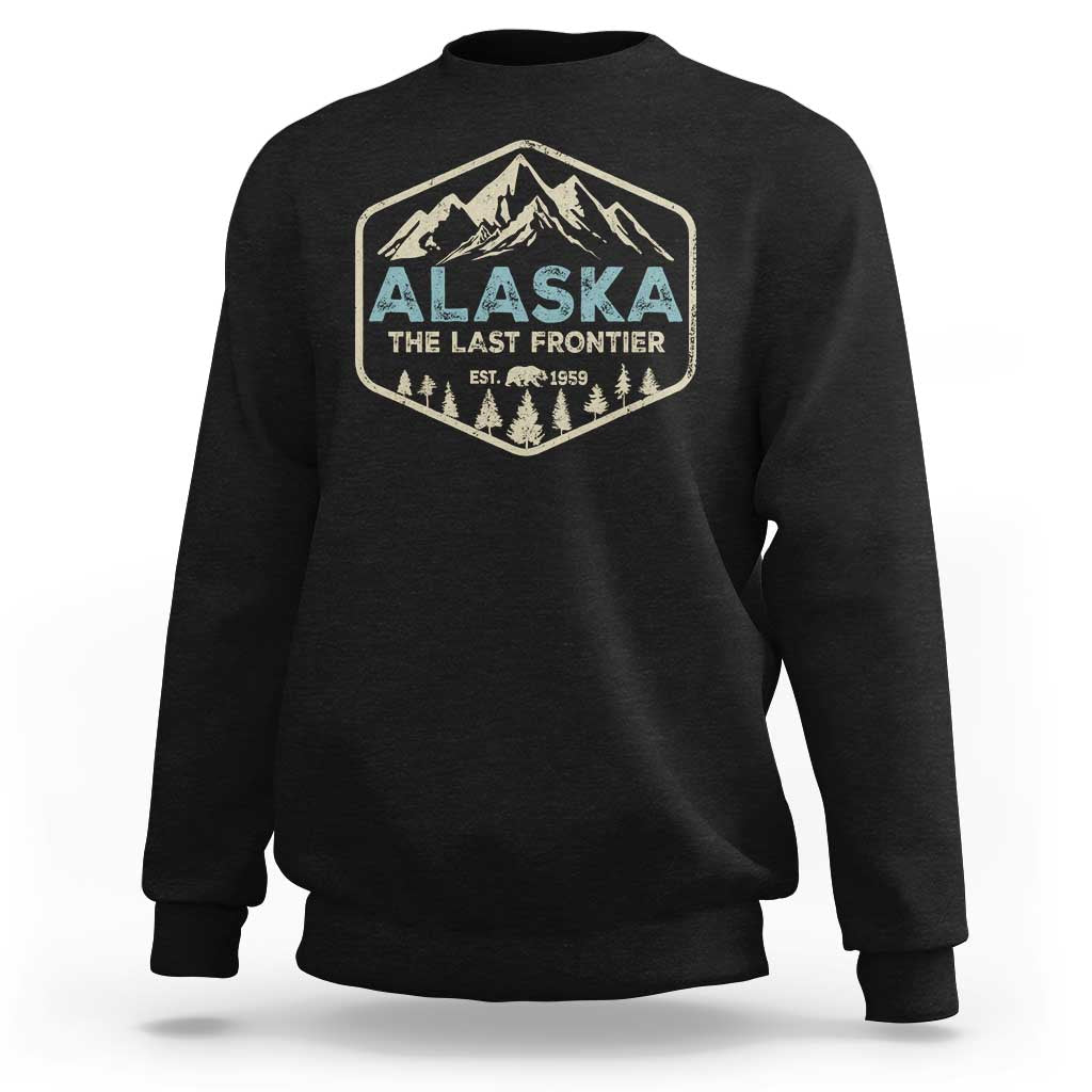 Vintage Alaska The Last Frontier Sweatshirt Retro Alaskan Bear Mountain Souvenir - Wonder Print Shop