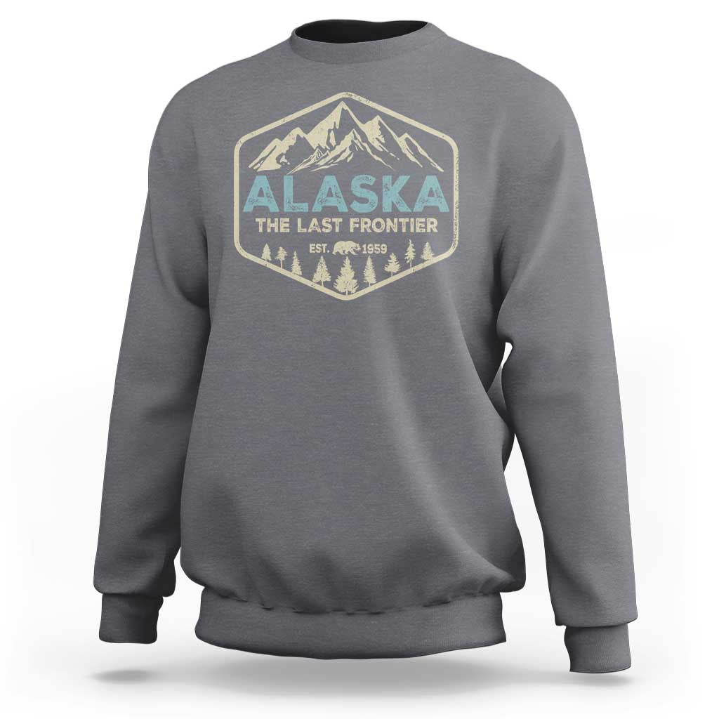 Vintage Alaska The Last Frontier Sweatshirt Retro Alaskan Bear Mountain Souvenir - Wonder Print Shop