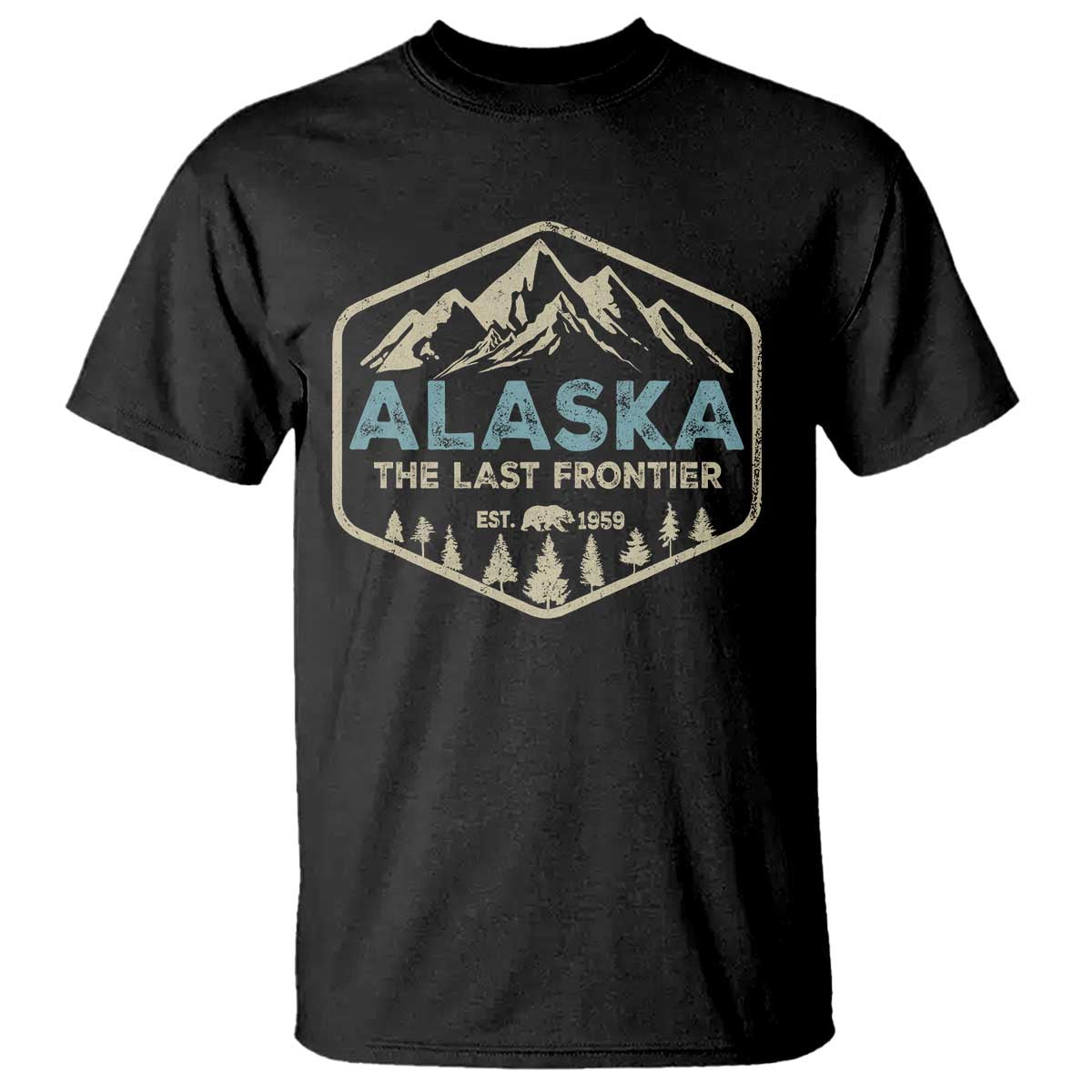 Vintage Alaska The Last Frontier T Shirt Retro Alaskan Bear Mountain Souvenir - Wonder Print Shop